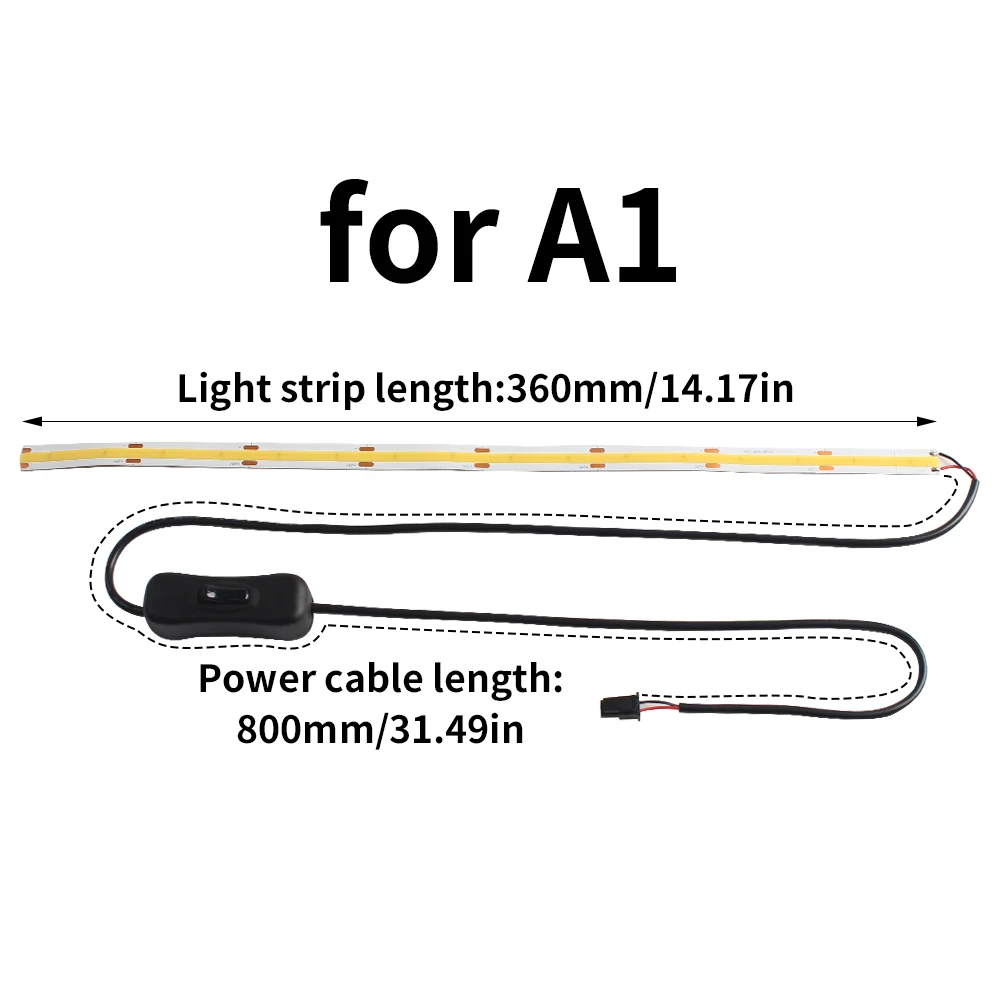 For Bambu Lab A1/A1 MINI Light Strip Super bright Led Ra95 Fill