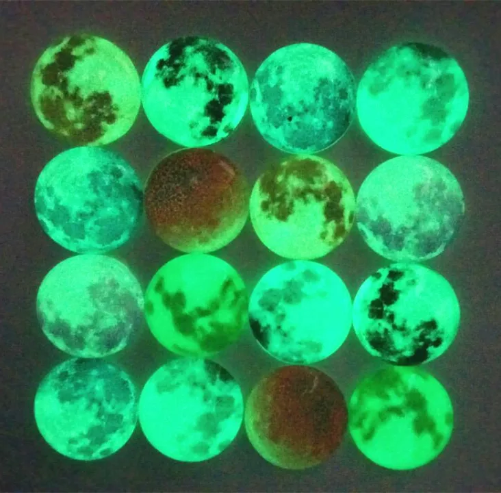 Glow in Dark 10 12 14 16 20 25mm Mixed Luminous Stars Moon Handmade Glass Cabochons Pattern Domed Jewelry Accessories Supplies