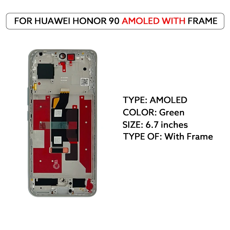 Voor Huawei Honor 90 AMOLED Lcd Touch Screen Digitizer Vergadering Met Frame REA-AN00 REA-NX9 TFT LCD Scherm Reparatie onderdelen