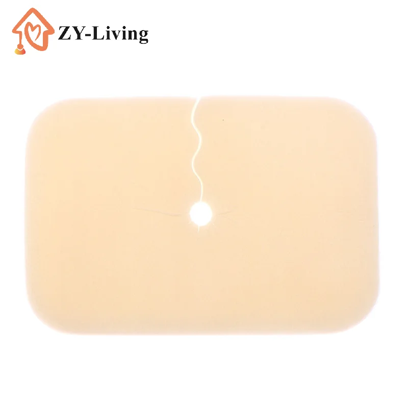 1Pcs Tracheostomy Pad Soft Pvc Serrated Opening Surgical Tracheostomy Fixation Pad For Patients Catheter Fixing Pad Device