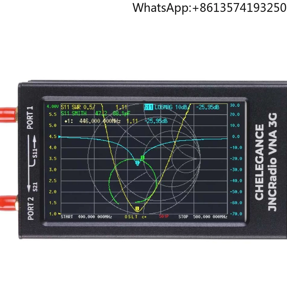 JNCRADIO VNA 4.3 Inch 3GHz Vector Network Analyzer- 50kHz-3GHz Short Wave HF VHF UHF