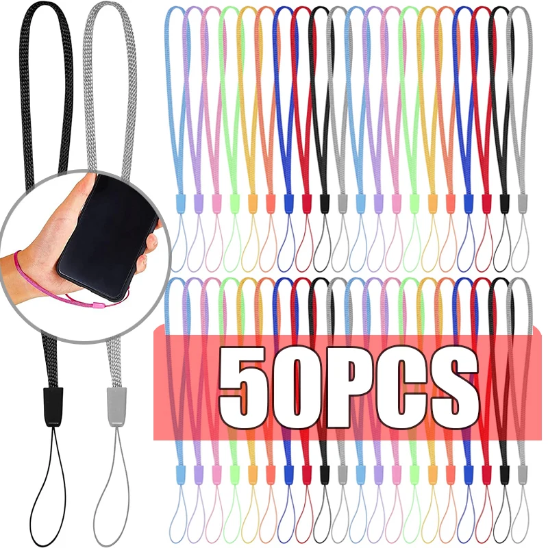 18cm Colorful Phone Wrist Lanyard Strap Multifunctional Protable Nylon Wrist Lanyard String Cord for USB Flash Drive Keychain