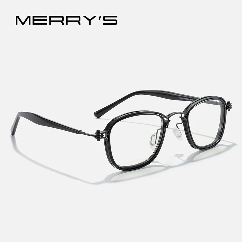 MERRYS DESIGN Retro Steampunk Glasses Frame For Men Women Luxury Titanium Alloy Eyewear Myopia Prescription Eyeglasses S2802