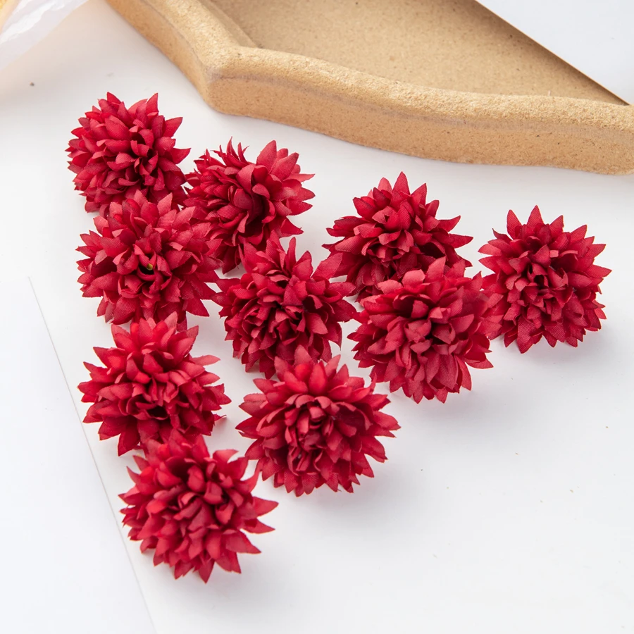 50 Stück Seiden-Nelken Künstliche Blumen Scrapbook Brautaccessoires DIY Bonbonbox Hochzeits-Rosenbogen Weihnachtskranz Heimdekoration – Detail 8