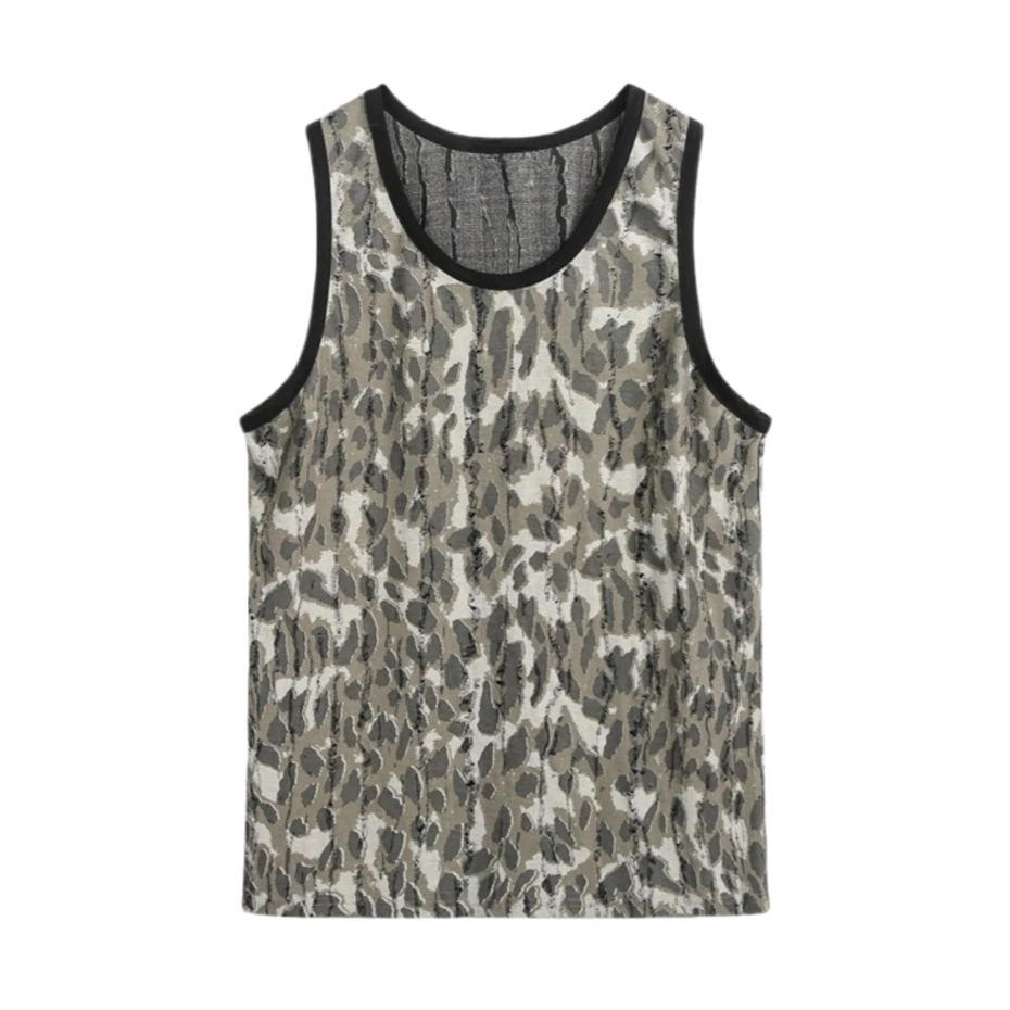 

Hip Hop Ripped Hole Tank Tops Streetwear Punk Camouflage Print Tees Tops Harajuku Fashion Loose Casual Sleeveless T-shirt Unisex
