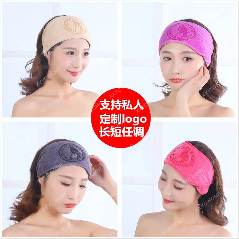 Beauty salon headband Velcro hair band face wash mask headband anti-skid belt paste towel custom logo