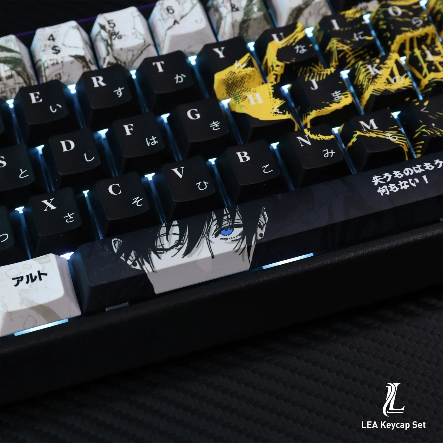 Hayakawa Aki Anime Keycaps Chainsaw Man 129 Keys PBT Keycap Chreey Keycaps Dye-sub Wooting Keyboard Mekanis 64/68/71/108