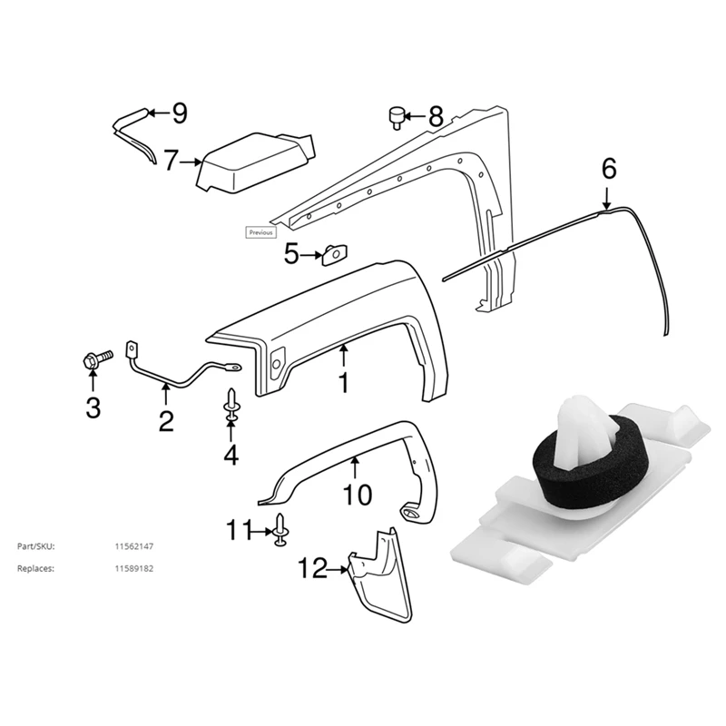 Super Sale 2Pcs Multi-Purpose Retainer Flare Bracket Clips 11562147 for Hummer H3 2006-2010 Models