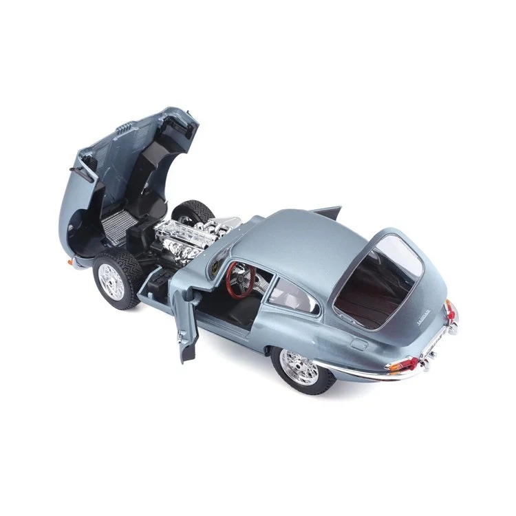 Bburago 1:18 jaguar e-type coupe prata azul liga modelo xk detalhe do motor edição limitada clássico britânico carro esportivo presente brinquedos