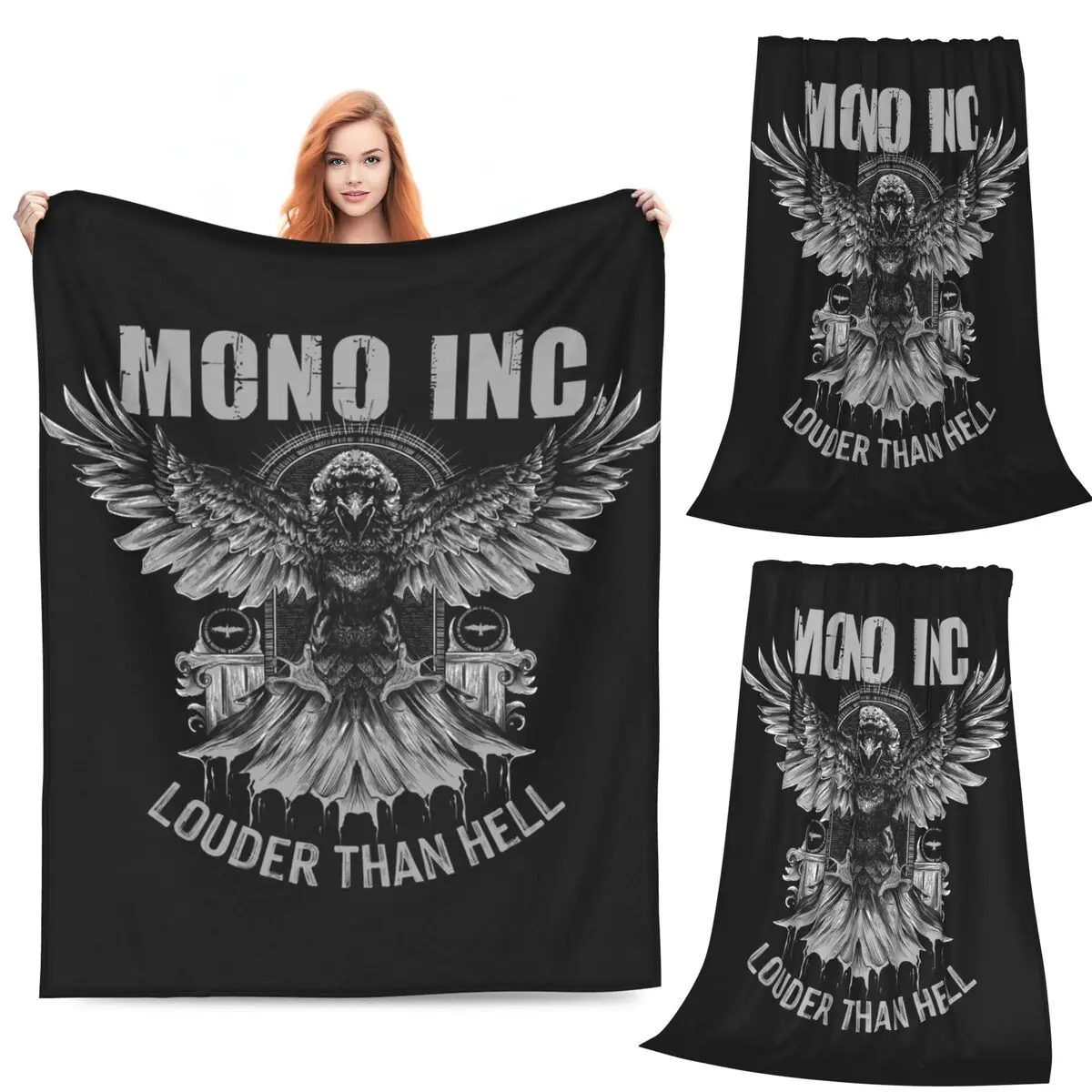

Germany Mono Inc Band Decke Rock Music Blanket Flannel Sofa Throw Blanket Multi-function for Couch Bedding Throws Bedspread