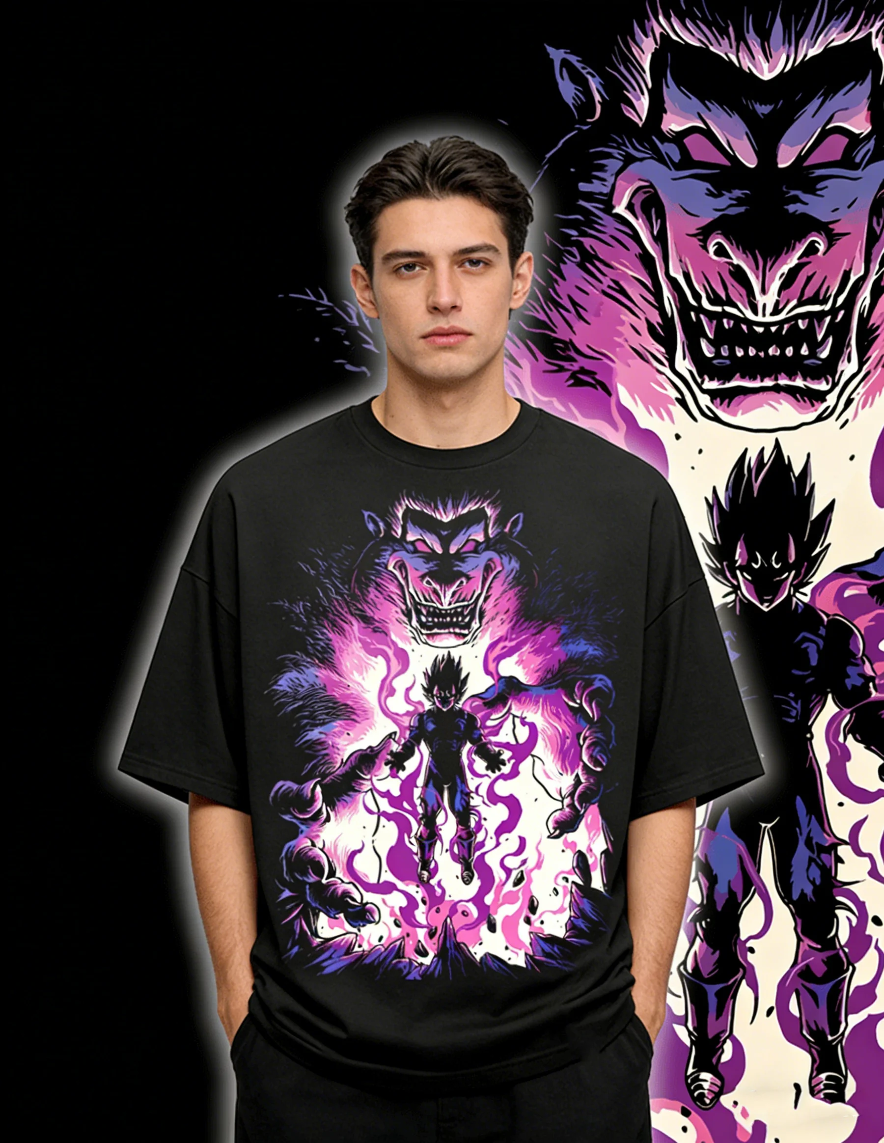 

Summer 2026 Dragon Ball Vintage High Quality Cotton Men's Oversized T-shirt Character Print Casual Shirt for Men and Women