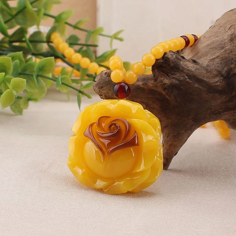 DIY accessories Ethnic style gourd imitation beeswax sweater chain simple and versatile high-end long necklace men's and women's