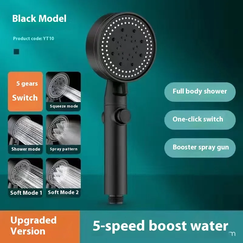 5 Modes Speed Adjustment Self-cleaning Shower Head High Pressure Adjustable with Hose Water Shower Bath Bathroom Accessories
