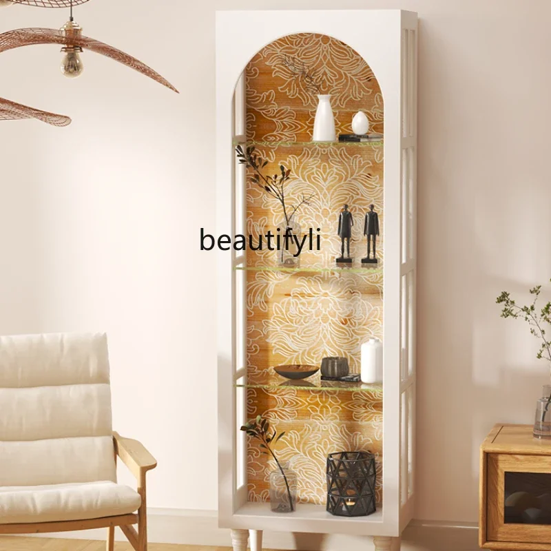 

New style Nordic Living Room Display Cabinet Solid Wood Storage Cabinet Bookcase Bedroom Locker Kitchen Sideboard Cabinet Shelf