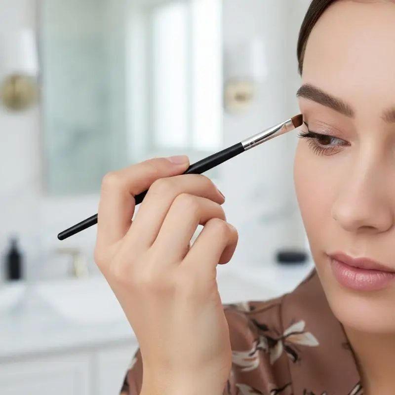 Double Ended Eyebrow Brush Multi Purpose Angled Eyebrow Tool for Precise Brow Shaping and Makeup Application