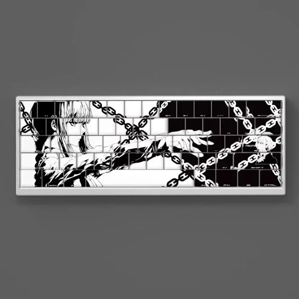 Creative Anime Chain Lock Cherry Profile Side Print Shine Through PBT Material Theme Keycaps for Mechanical Keyboard Accessories