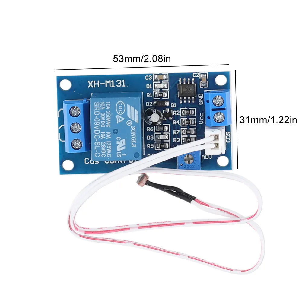 XH-M131 Interruttore di controllo della luce Modulo relè fotoresistenza regolabile Sensore di rilevamento Rilevamento luce relè resistore fotografico