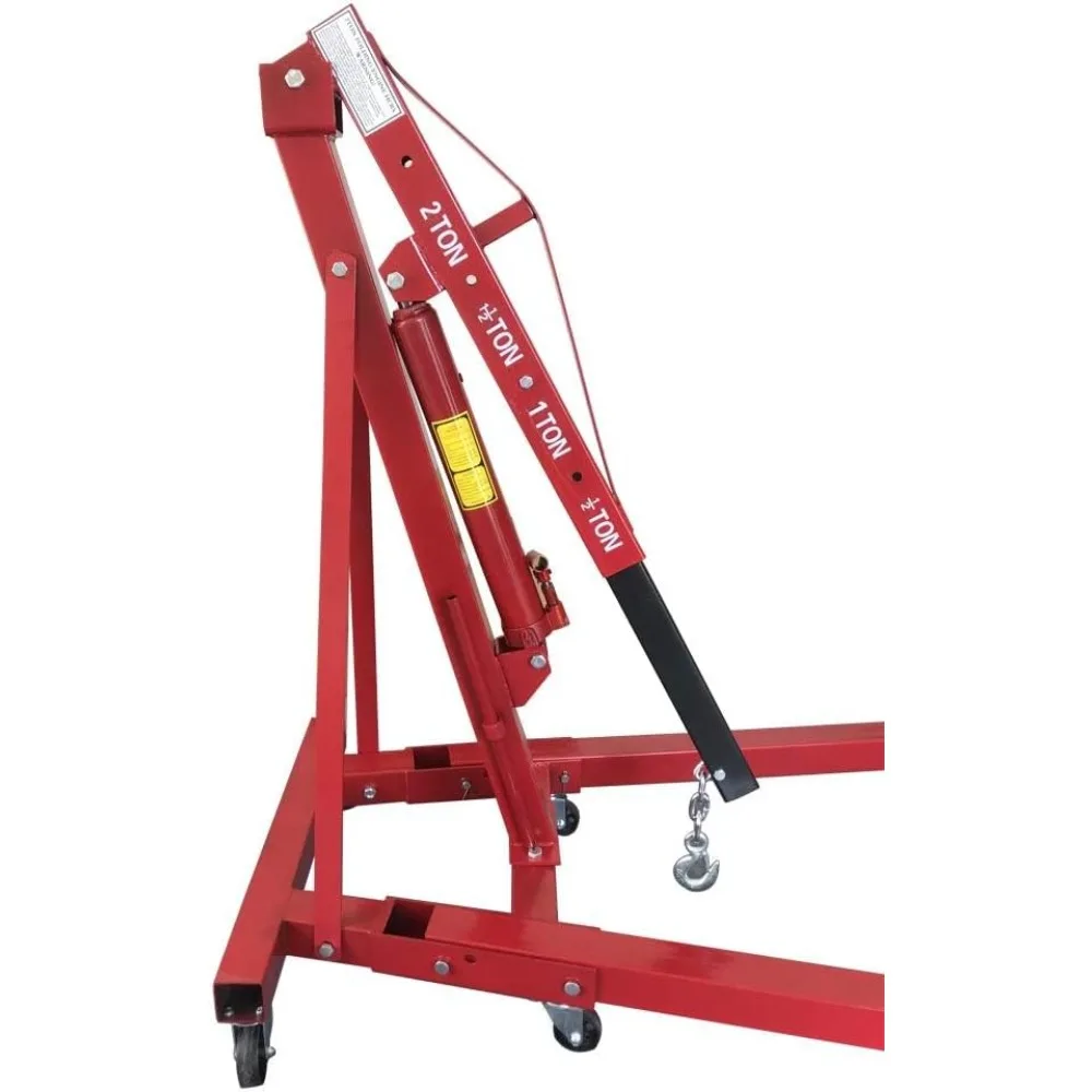 رافعة محرك هيدروليكية قابلة للطي بقوة 4000 رطل، منتقي الكرز شديد التحمل لرفع متجر المرآب، أحمر #6