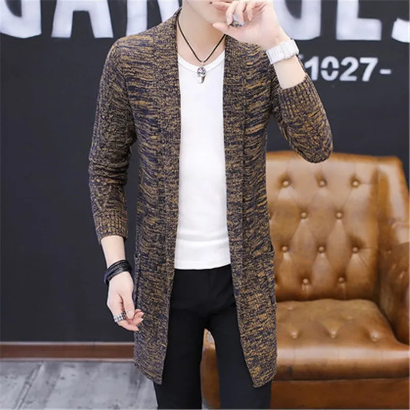 

Spring 2025 Mens Longsved Knitted Cardigan Midlength Stud Casualwear Comfortable Breathable ape Retaining Ribbed Hem