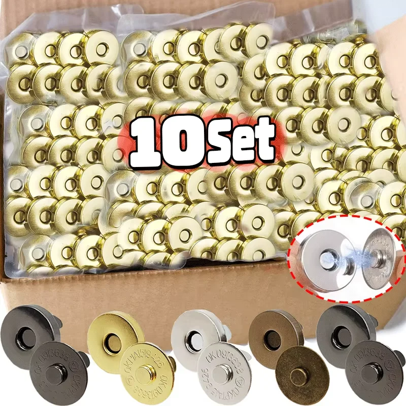 12-40pcs ที่มองไม่เห็น Magnetic Fastener NO-Stitch กระเป๋าปุ่มกระเป๋าสตางค์กระเป๋าถือแม่เหล็กหัวเข็มขัดโลหะกระเป๋าอุปกรณ์เสริม
