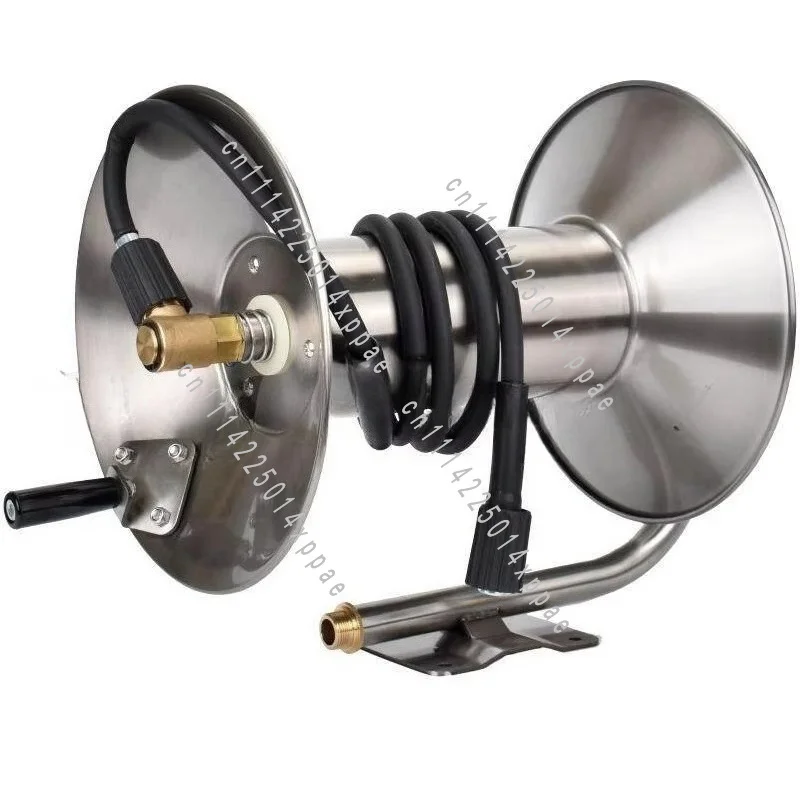Wash Rack Stainless Steel Hose Storage Wall-mounted Car Wash Water Pipe Rack Pipe Winder Household High Pressure Hose Reel