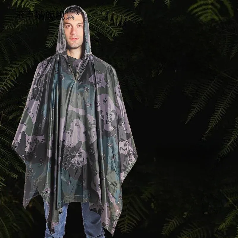 

Portable Three-in-One Hooded Raincoat Camping Hiking Full Body Waterproof Outdoor Block Rain Poncho Lightweight Travel Umbrella