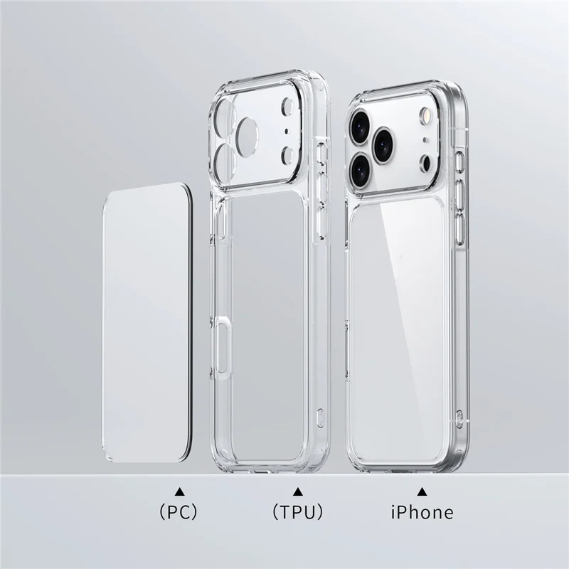 Luxury Transparent Shockproof Case For iPhone 17Air 17 17Pro 17Pro Max Clear Hybrid TPU+PC Protective Hard Back Cover - náhled 2