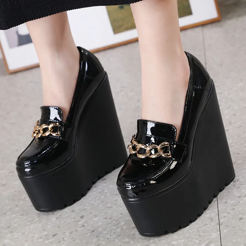 Stylish Water-resistant Women\'s Roman Shoes with 16cm Thick Heel and Super High Heel Waterproof Platform platform shoes