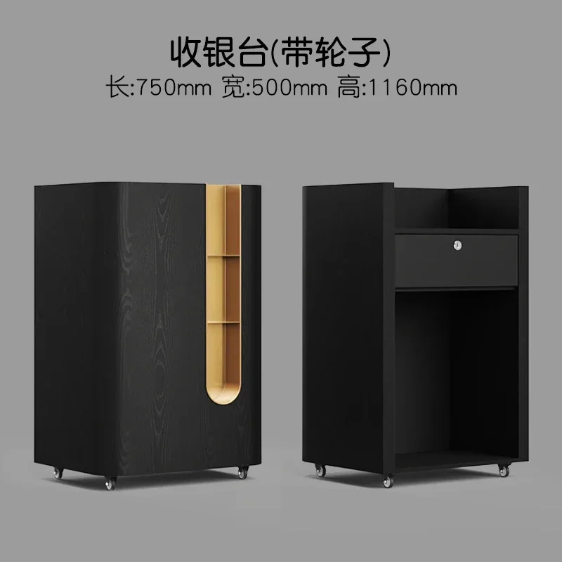 

Store black bar counter light luxury high-end reception small counter consultation and guidance desk