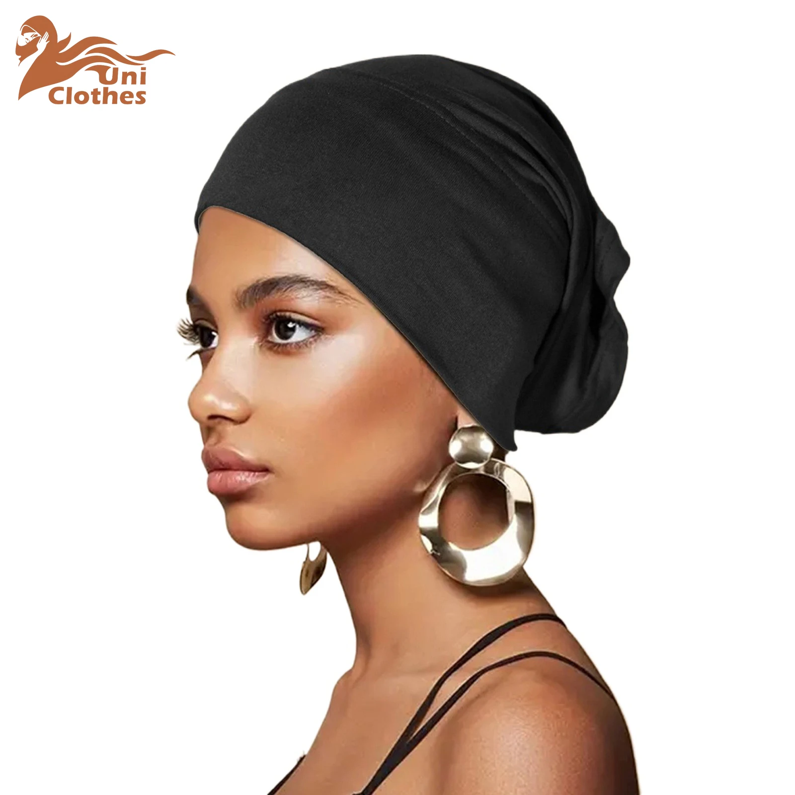 

UNI Hijab Caps Undercap Cotton Turban Solid Color Jersey Khimar Kopftuch Muslim Scarf for Women Elastic and Breathable Hijabs