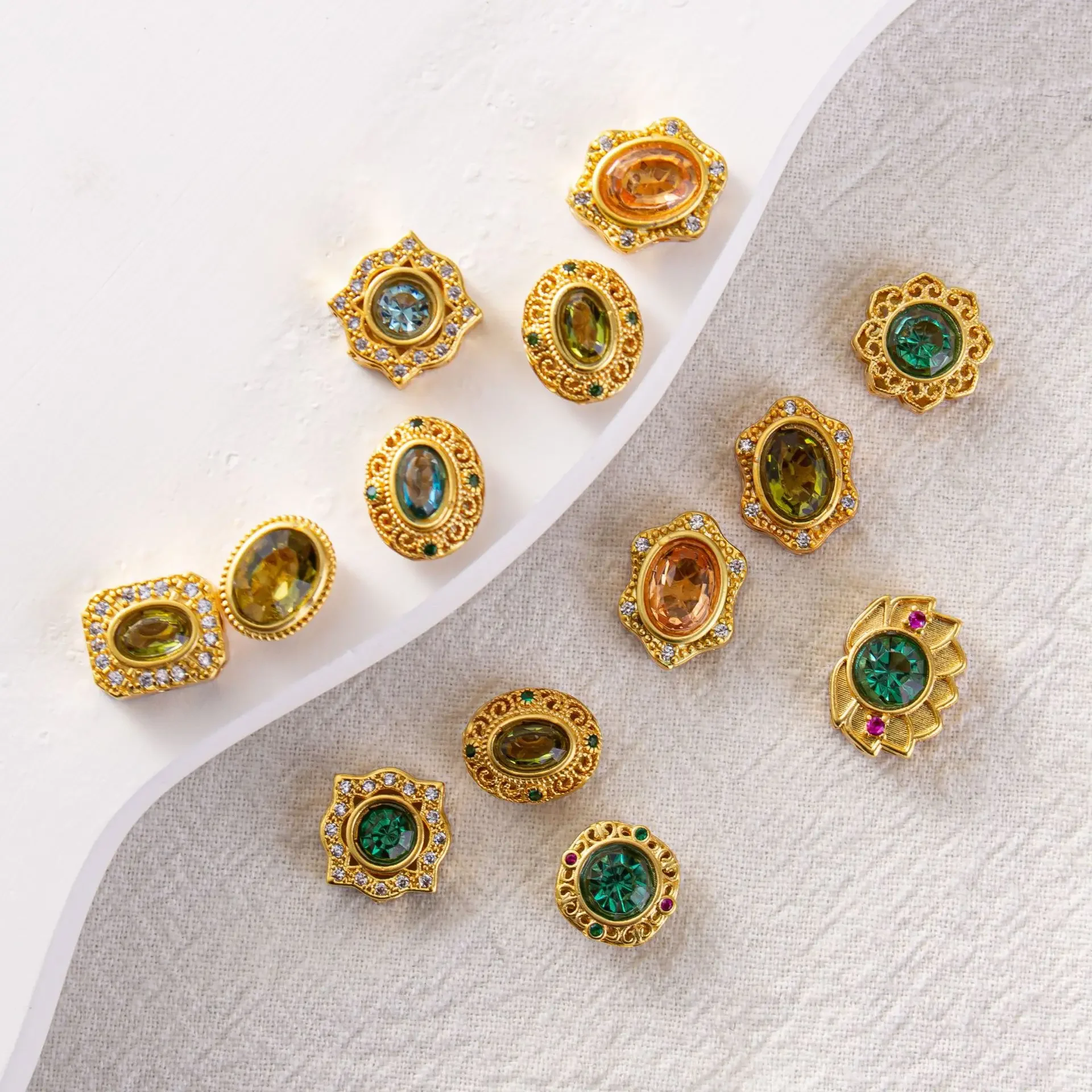 7pcs Copper Plating Jewelry Making Accessories, DIY Pearl Bracelet Necklace Spacer Loose Beads Material Wholesale Accessories