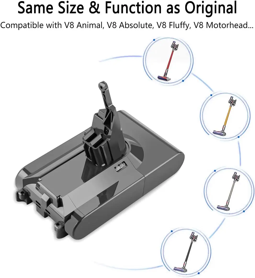 

Upgraded 6000mAh V8 SV10 Battery 215681 Compatible with V8 Animal/Absolute//Fluffy/SV10 Cordless Vacuum Cleaner Li- Battery