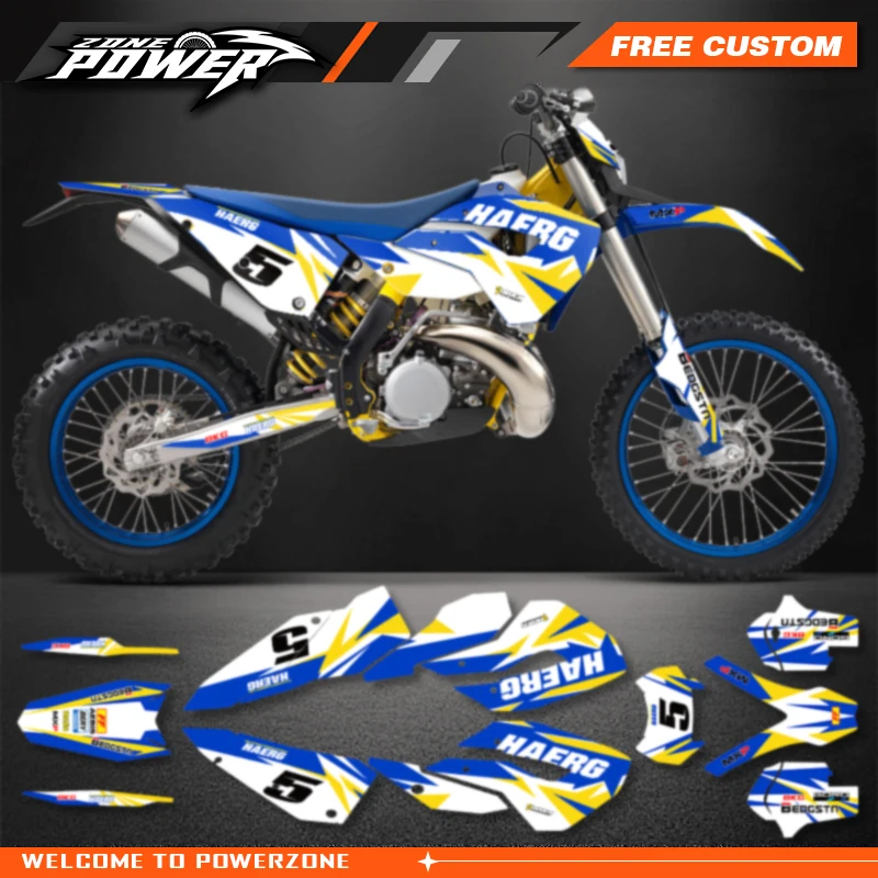 Powerzone Motorcycle Graphics Decals Sticker Kits for HUSABERG TE  2011 2012 Background Custom Number Name 02