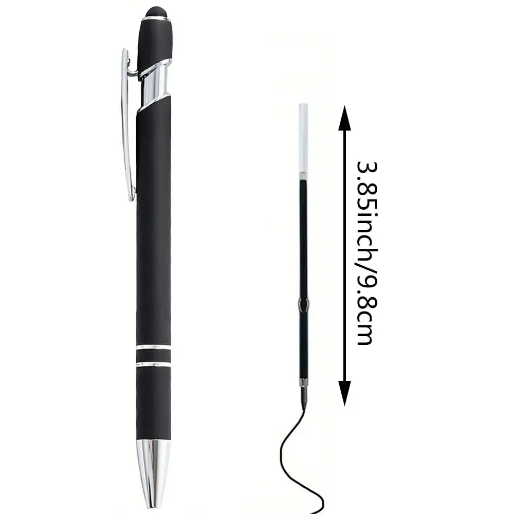 20 Stuks 98Mm Zwart/Blauw Vult 2 In 1 Intrekbare Balpen Navulling 3.85Inch/9.8Cm Pen Vult Touchscreen Stylus Pen Navullingen