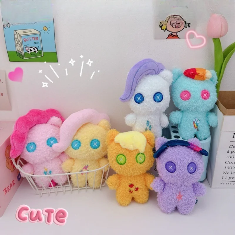 أنيمي بلدي ليتل المهر ألعاب من القطيفة المفاتيح Kawaii حقيبة الظهر قلادة ديكور محشوة دمية على شكل حيوان الكرتون غرفة الديكور هدية عيد ميلاد