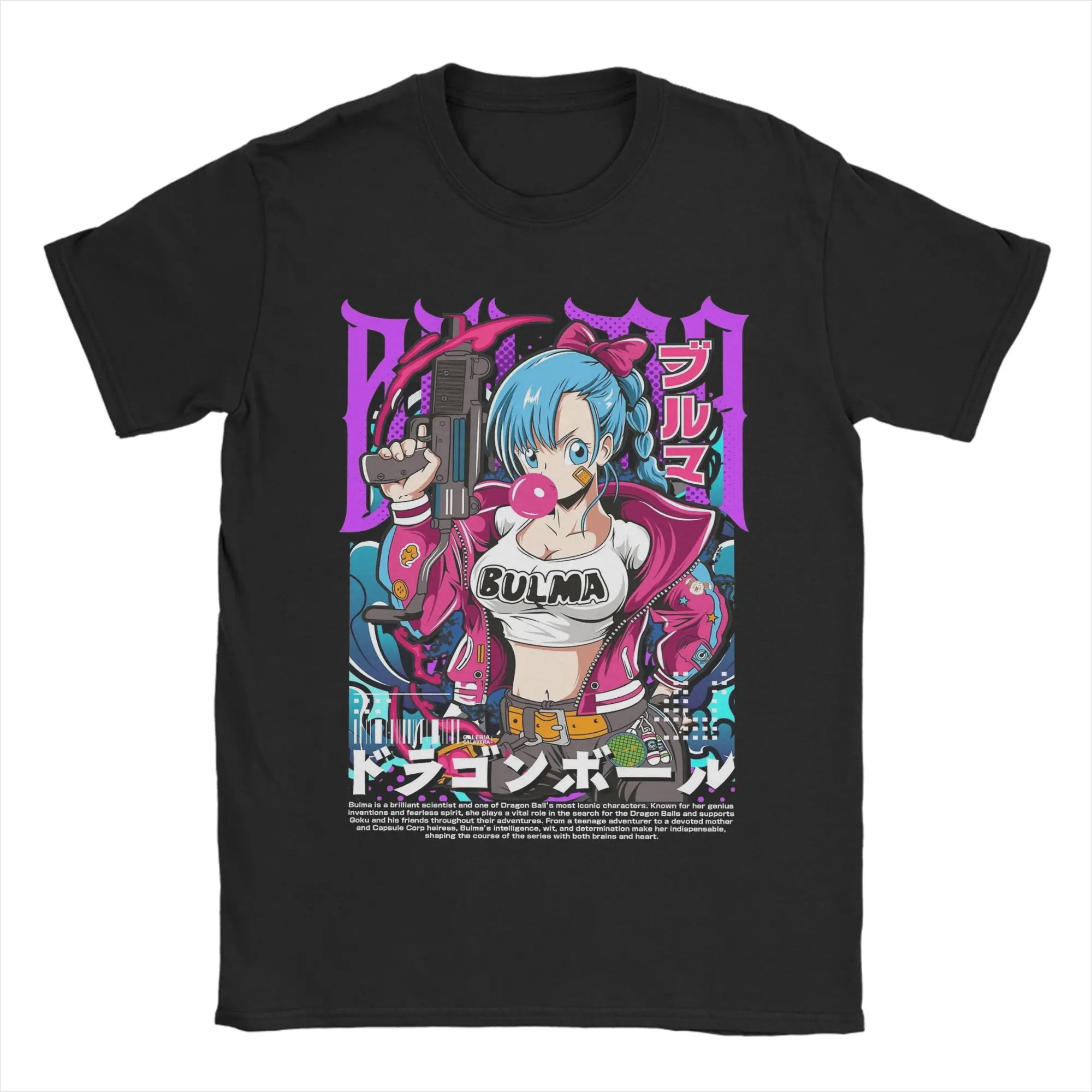 Bulma D-Dragon Ball Z T Shirt Men 100% Cotton Vintage T-Shirt Round Neck  Tee Shirt Short Sleeve Clothing Birthday Present