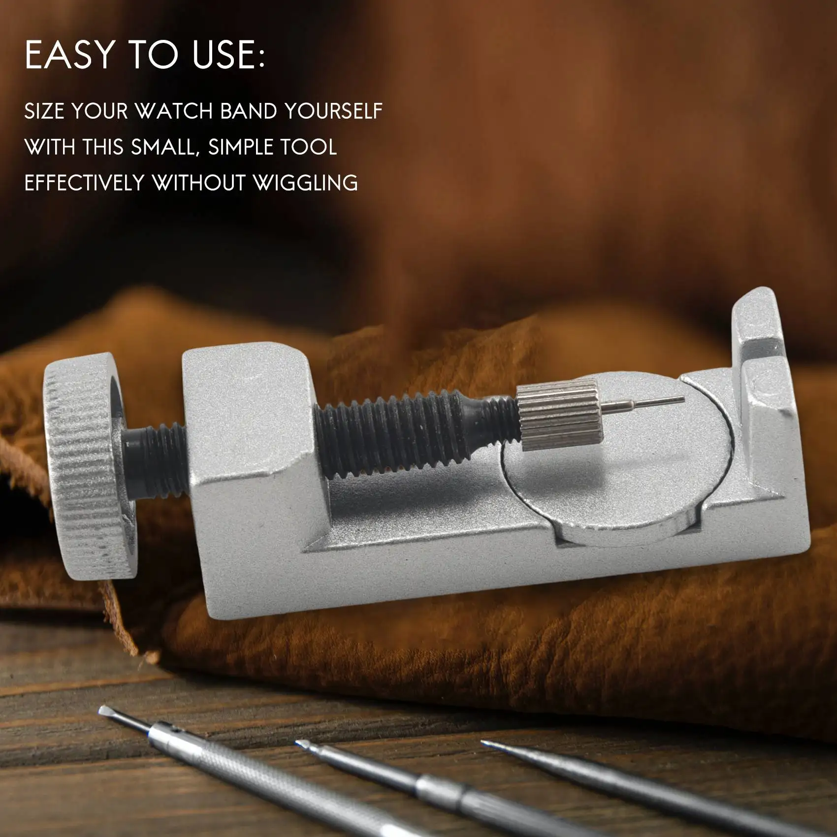 Kit de herramientas de reparación para quitar pasadores de eslabones de correa de reloj para relojeros con paquete de 3 pines adicionales