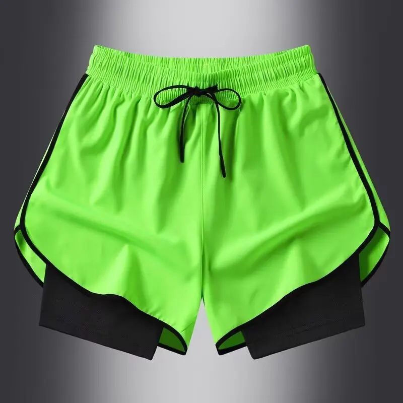Summer outdoor sports shorts men's new quick drying casual swimming shorts lightweight running three quarter shorts