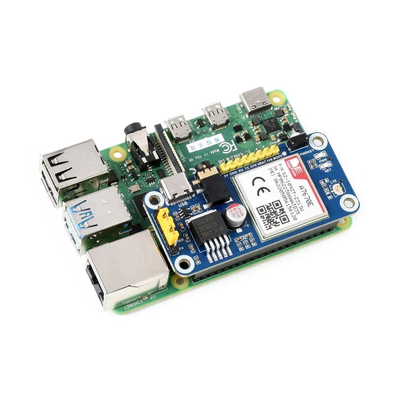 A7670E LTE Cat-1 HAT para Raspberry Pi, Multi Band, 2G GSM / GPRS, LBS, para Europa, Sudeste Asiático, Asia Occidental, África, China