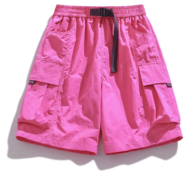 Skateboard-Shorts für Damen, Sommer, lässig, lockere Shorts mit Gürtel, Herren, große Tasche, Cargo-Shorts, atmungsaktiv, Bermuda, gerade Shorts – Detail 22