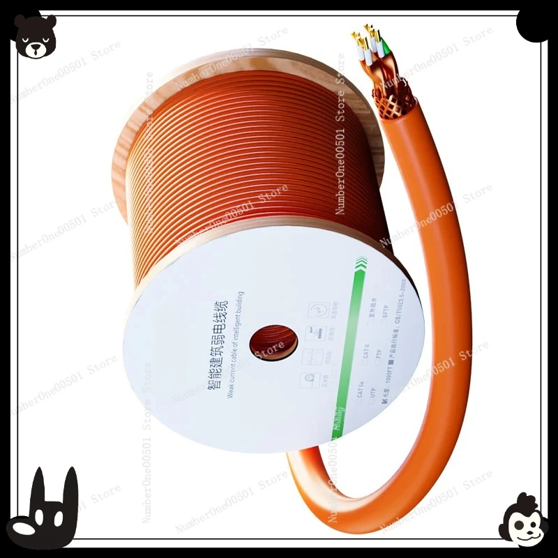 

10Gbps 1000FT Coiled Cat7A SFTP Network Cable High Speed Pure Copper 8core 0.58mm Lan Ethernet Internet Cat 7A Cables