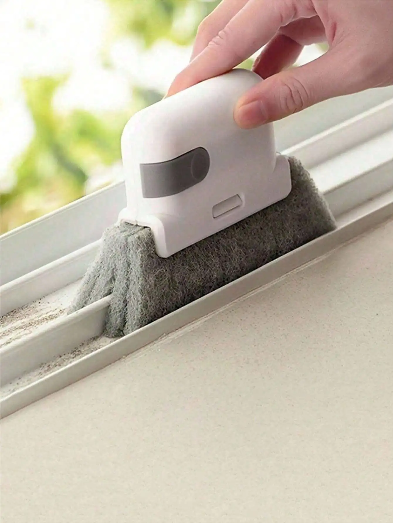 1pc Gray Window Groove Cleaning Brush, Dealing With Gap/Dust/Hard-To-Reach Corner Of Window Track