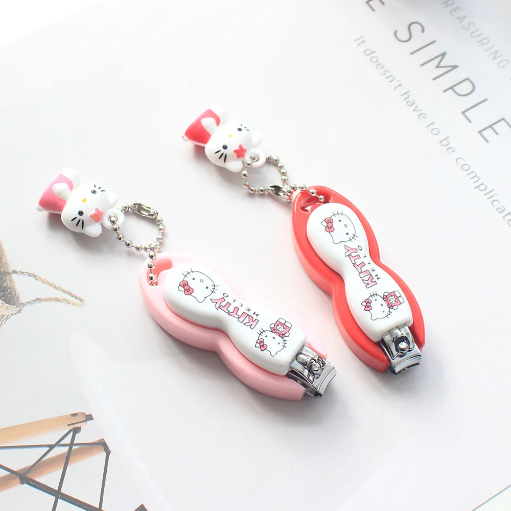 

Sanrio Nail Scissors Cartoon KT Cat Kawaii Key Ring Fashion Keychain Nail Trimmer Tool Portable Accessories Gifts