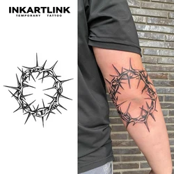Crown of thorns Temporary Tattoo,Lasts To 15 Days New Technology Magic Waterproof Semi Permanent Sticker.