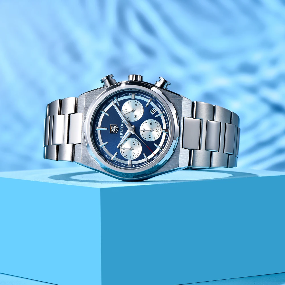 BENYAR 2025, neue Herrenuhren, Top-Marke, Luxus-Quarzuhr für Herren, Chronograph, Sport, Herren-Geschenkuhr, Edelstahl, leuchtend