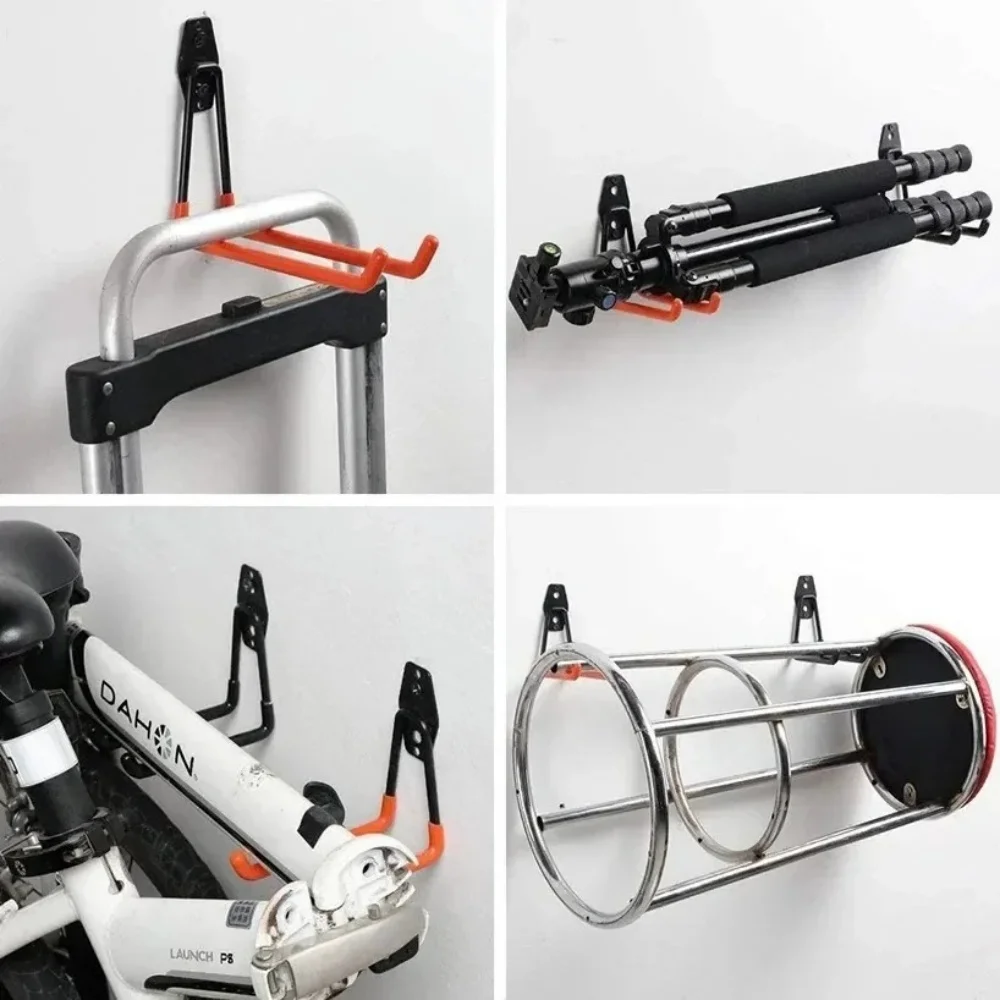 Heavy Duty Metal Bike Wall Mount Hook Garage Organizer Bicycle Hanger Stand Parking Holder Anti Slip Storage Tool Organizer