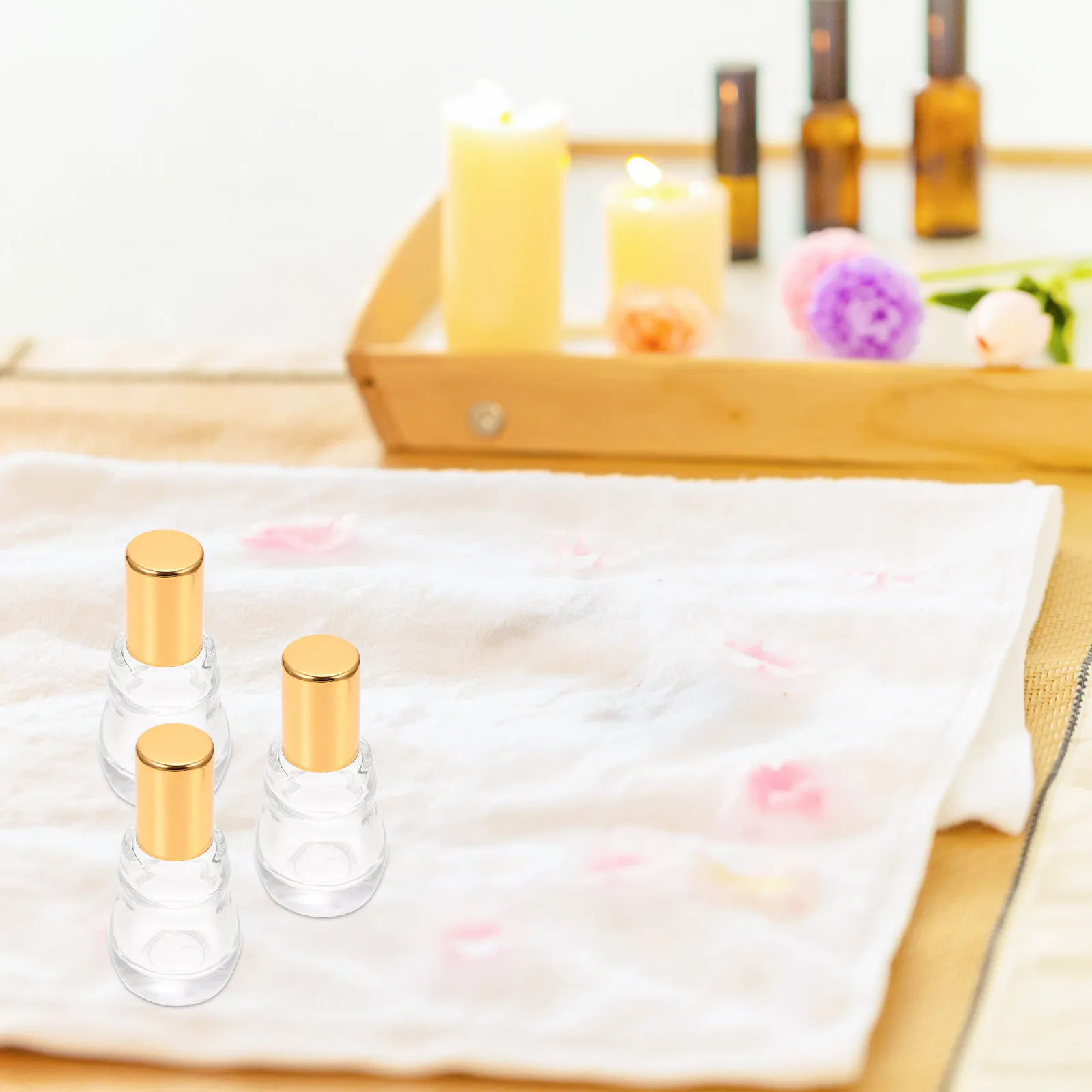 10個入り-エッセンシャルオイル用ローラーボトル。持ち運び可能で、液漏れしにくく、透明なガラス製。旅行用で、詰め替え可能な液体容器として使用できます。