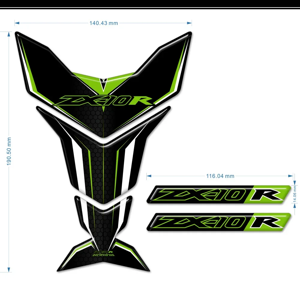 Emblem Badge Logo For Kawasaki Ninja ZX-10R ZX10R ZX 10R Tank Pad Fairing Upper Shell Gas Knee TankPad Stickers 2018 2019 2020
