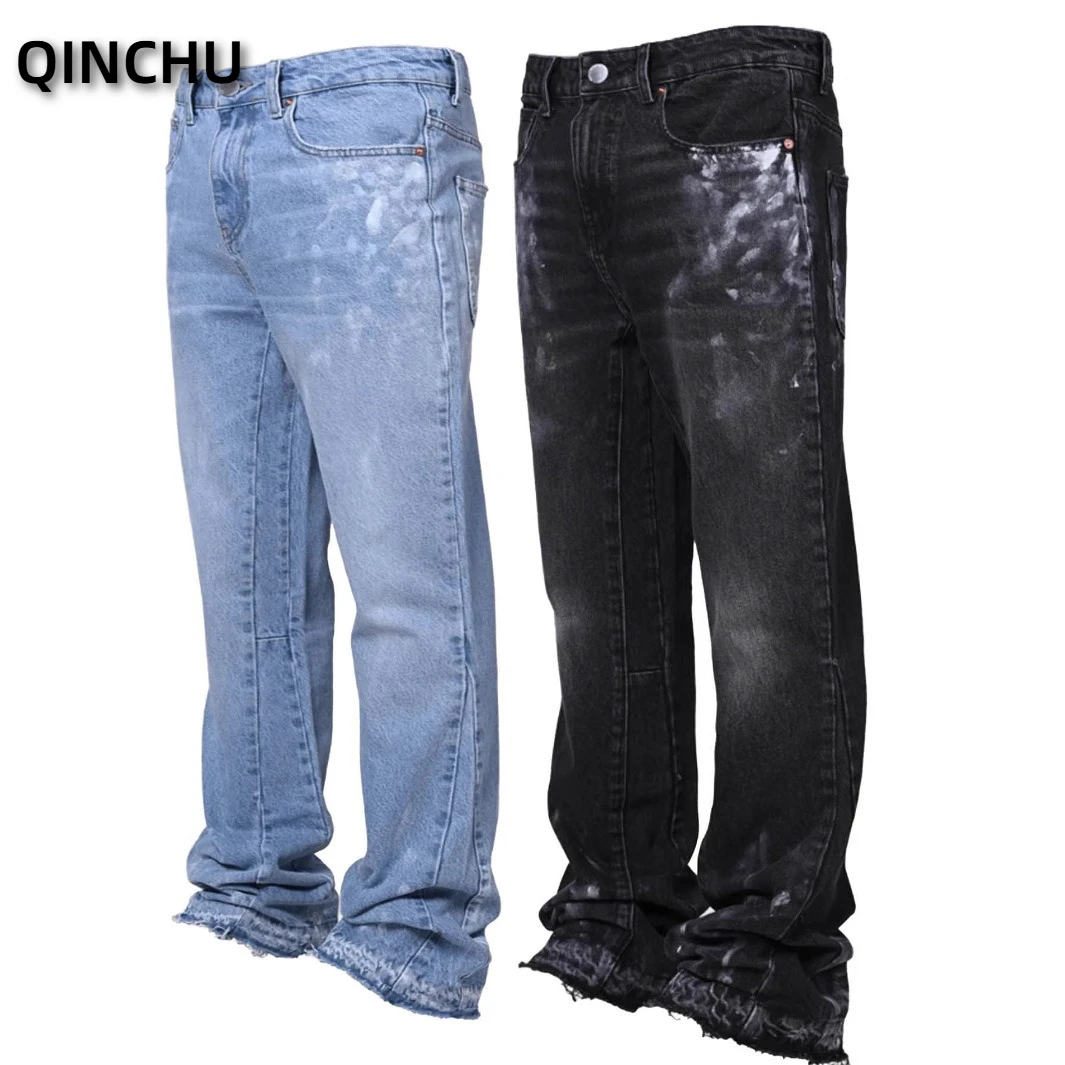 

QINCHU 65% Cotton New Men's Jeans, European And American Street Fashion Instagram Hot Elastic Jeans