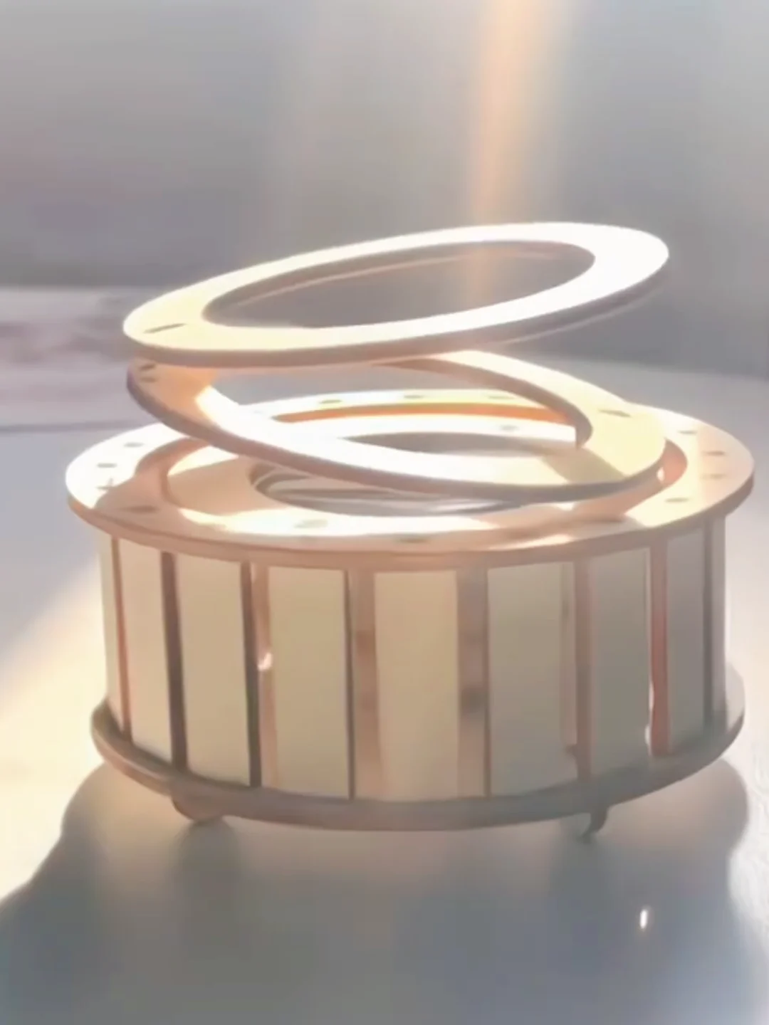 Solarbetriebenes Doppelring-Rotationsspielzeug Kinder Spaß Tech DIY Handgefertigtes STEM Wissenschaftsexperiment Holz-Montage Lerngeschenk – Detail 2